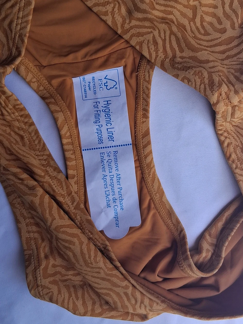 Andie Swim Women's Bikini Bottoms in Mustard Brown Zebra Print XL